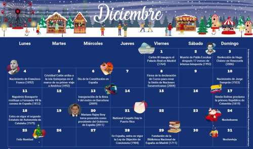 Calendario cultural de diciembre de 2023